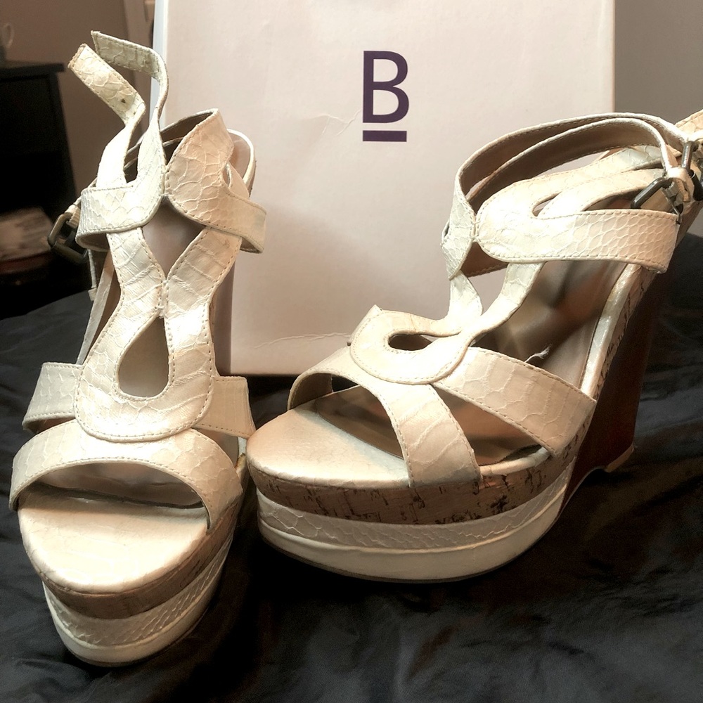 Terina Style White Strap Wedge Heel Sandals